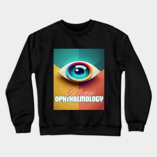 I love ophthalmology eye with green ,yellow and orange color Crewneck Sweatshirt